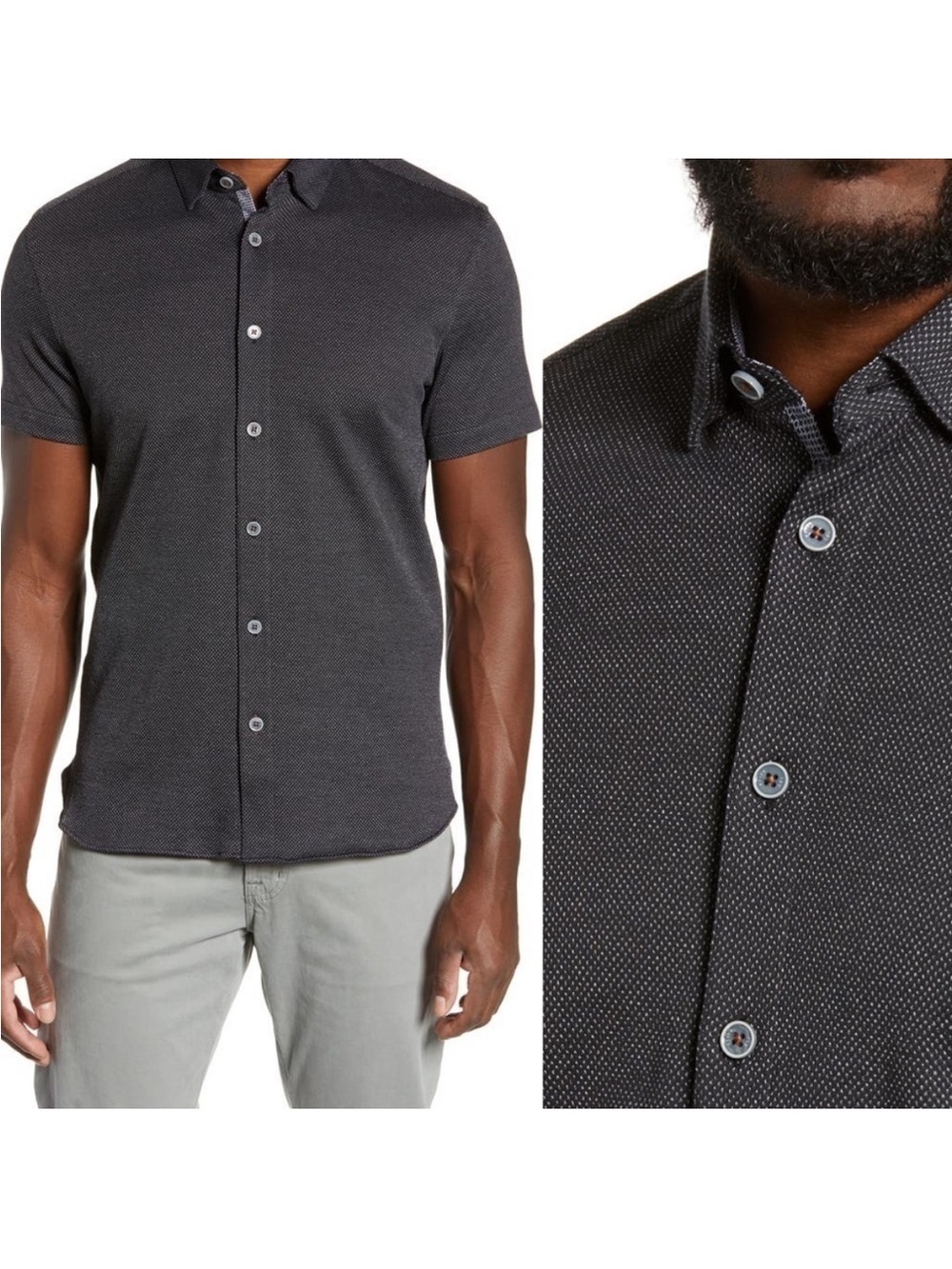 Ted Baker London Waterco Slim Fit Short Sleeve Shirt Size 6 US XXL/XL